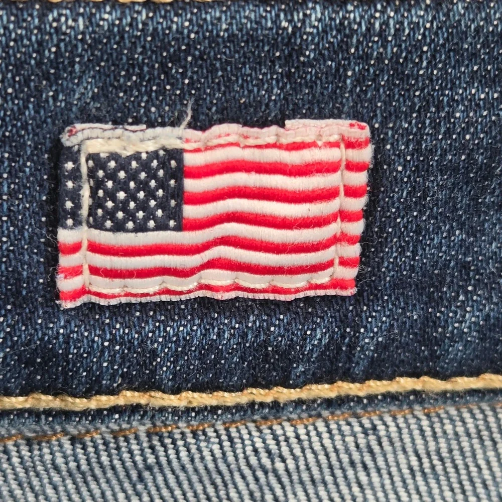 True Religion Ricky Relaxed Straight Jeans Mens 40 Blue Wash Made in USA